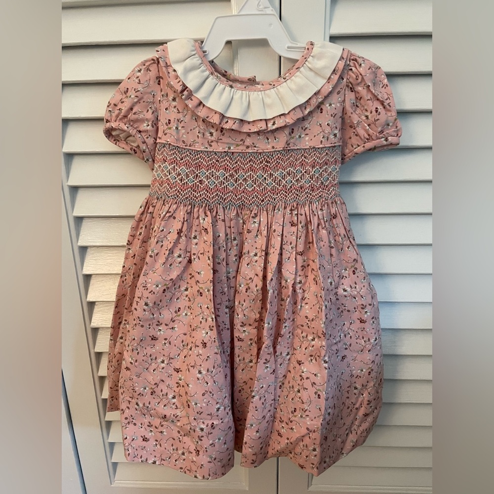 NWT Claire and Charlie smocked baby girl dress